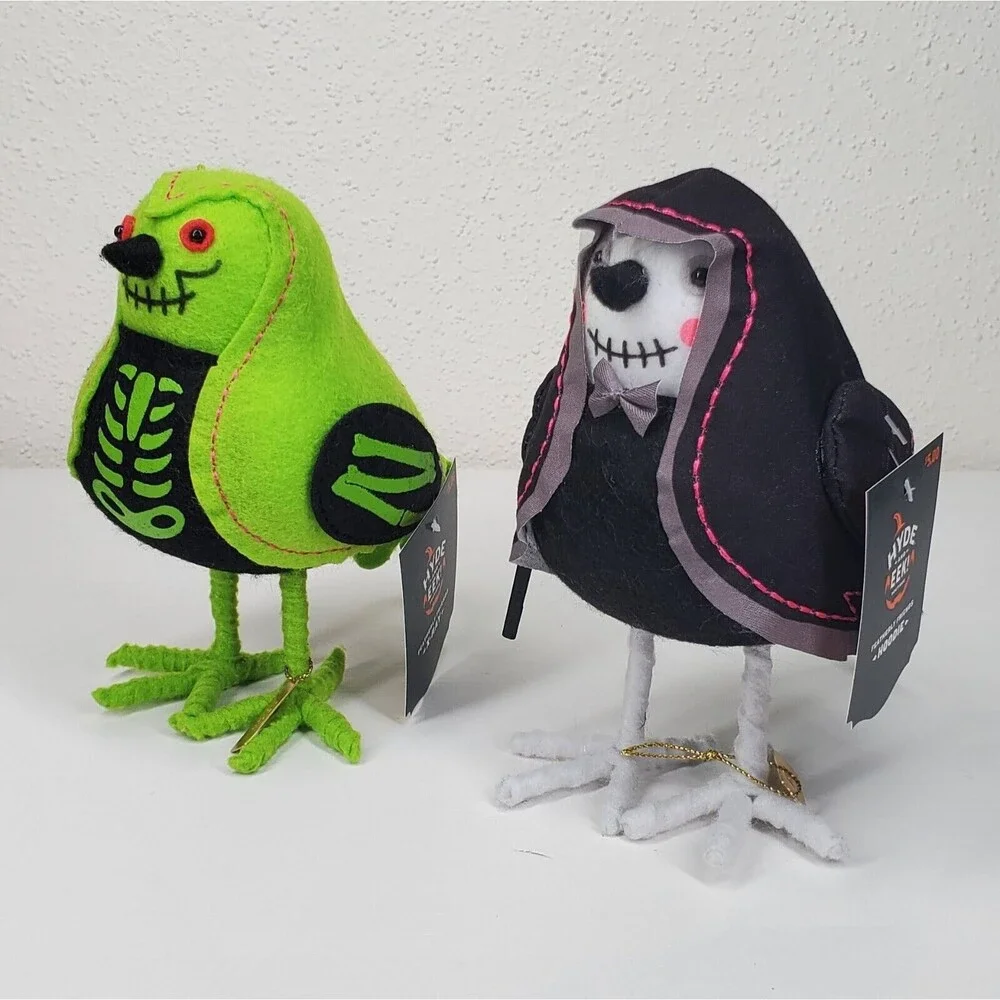2024 Full Set Of 8 Target Hyde & EEK! Featherly Friends Halloween Fabric Birds